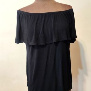 Off the Shoulder Black Top L
